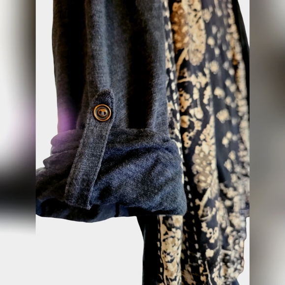 Lucky Brand 3/4 Sleeve Top / Blouse Navy Blue Plus Size 1X - Picture 2 of 6